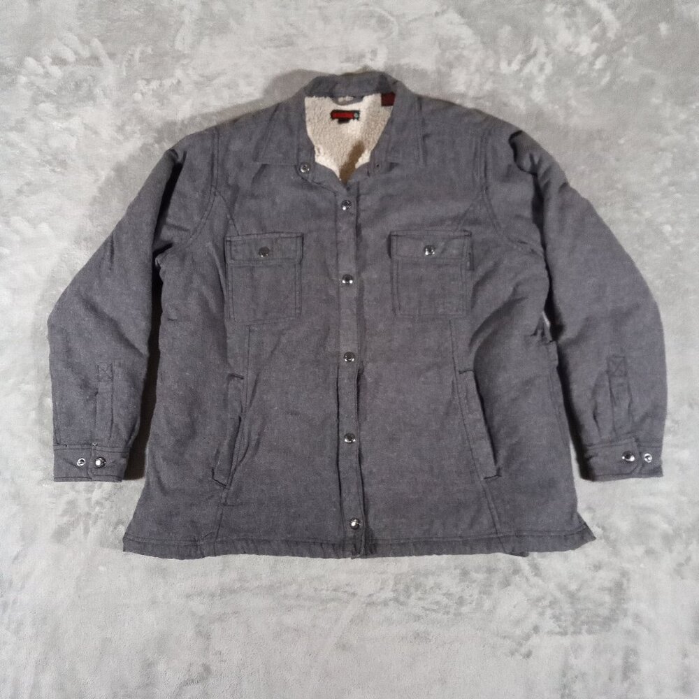 Wolverine Sherpa Lined Coat Women XXL 2XL Gray Pockets Side Straps Outdoor